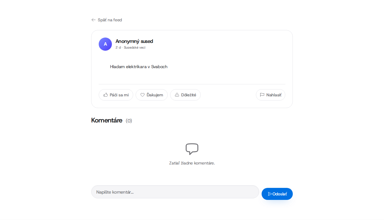 Detail príspevku s komentármi.