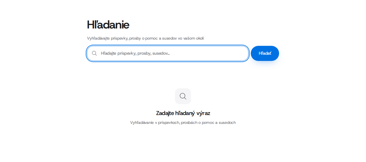 Vyhľadávanie v aplikácii.